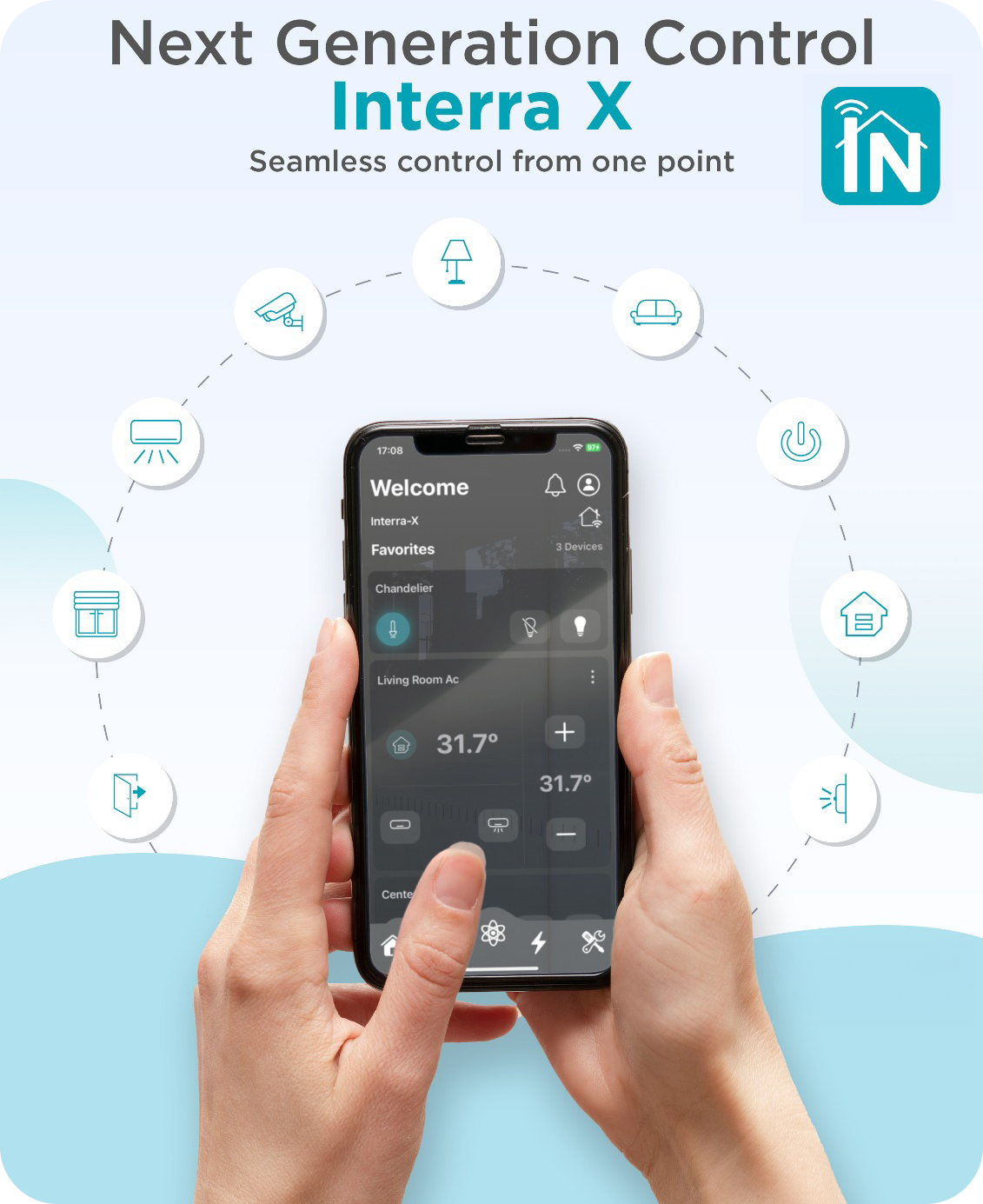 Interfaz de control inteligente INTERRA desde dispositivo móvil